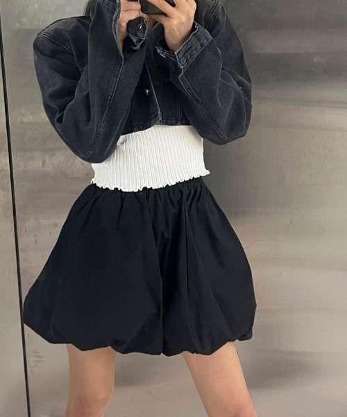 deux amour（ドゥーザムール）の「バルーンミニスカート（スカート・レディース・ブラック/ホワイト・FREE）」の14枚目の写真