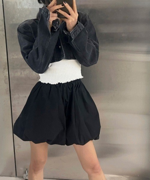 deux amour（ドゥーザムール）の「バルーンミニスカート（スカート・レディース・ブラック/ホワイト・FREE）」の16枚目の写真