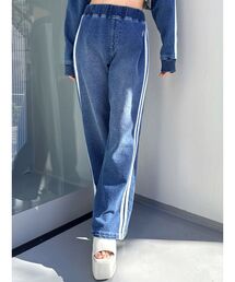 GYDA | GD SIDE 2ラインカットデニムワイドパンツ【SETUP着用可】(その他パンツ)