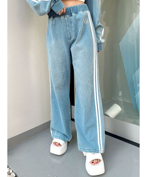 セール】GD SIDE 2ラインカットデニムワイドパンツ【SETUP着用可