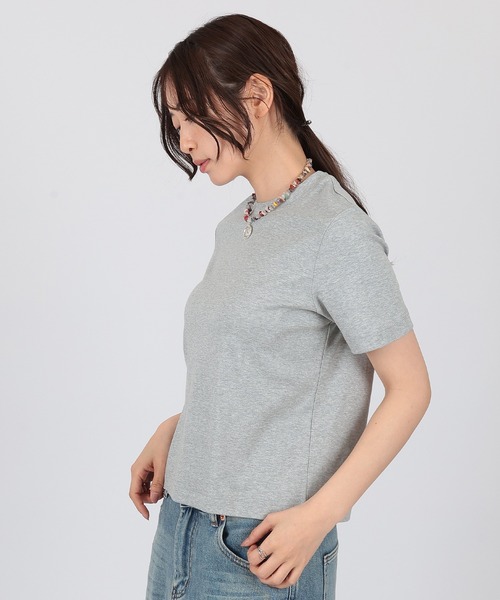 SUWDEE(スーディー)の「crew neck basic cotton t-shirt(Tシャツ/カットソー・レディース・ブルー/グレー・FREE)」の1枚目の写真