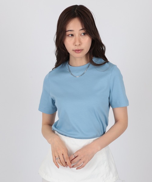 SUWDEE(スーディー)の「crew neck basic cotton t-shirt(Tシャツ/カットソー・レディース・ブルー/グレー・FREE)」の2枚目の写真
