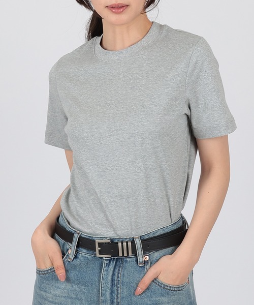 SUWDEE(スーディー)の「crew neck basic cotton t-shirt(Tシャツ/カットソー・レディース・ブルー/グレー・FREE)」の5枚目の写真