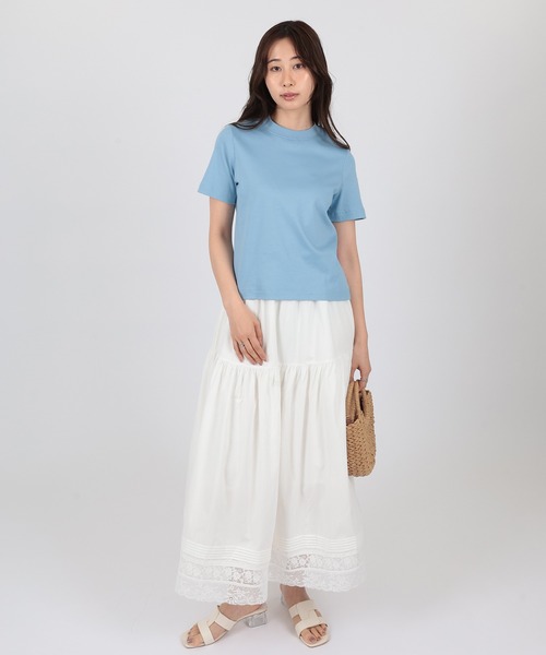 SUWDEE(スーディー)の「crew neck basic cotton t-shirt(Tシャツ/カットソー・レディース・ブルー/グレー・FREE)」の7枚目の写真