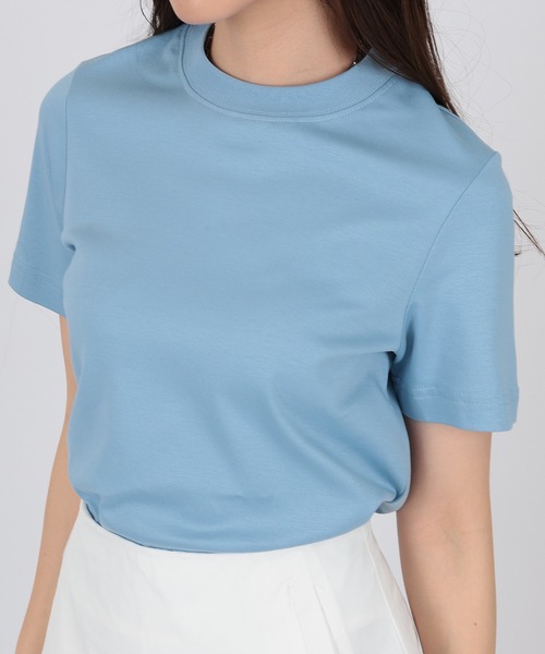 SUWDEE(スーディー)の「crew neck basic cotton t-shirt(Tシャツ/カットソー・レディース・ブルー/グレー・FREE)」の8枚目の写真