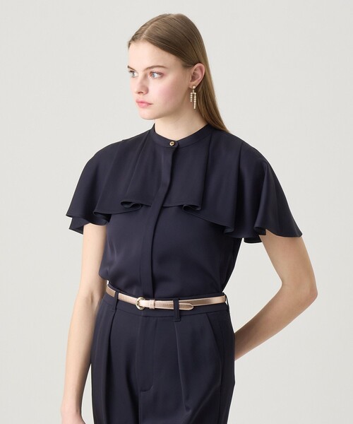 タグ付 24ss ANAYI アナイ ストレッチサテンフレア袖 ブラウス 38 ANAYI アナイ【24SS】ストレッチサテンフレア袖ブラウス 38