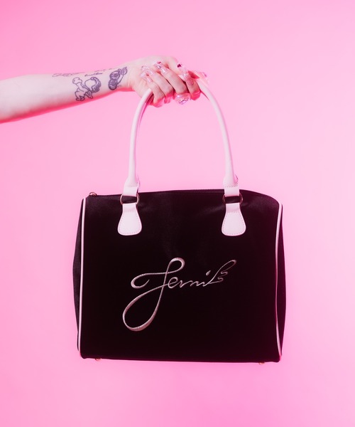 INTER FACTORY(インターファクトリー)の「ててみ - ベロアバッグ made in INTER FACTORY(ハンドバッグ・レディース・ピンク/ブラック・FREE)」の18枚目の写真