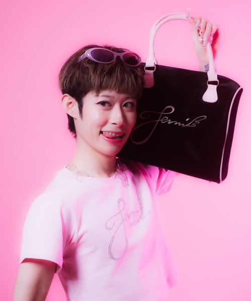 INTER FACTORY(インターファクトリー)の「ててみ - ベロアバッグ made in INTER FACTORY(ハンドバッグ・レディース・ピンク/ブラック・FREE)」の21枚目の写真