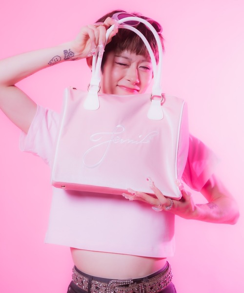 INTER FACTORY(インターファクトリー)の「ててみ - ベロアバッグ made in INTER FACTORY(ハンドバッグ・レディース・ピンク/ブラック・FREE)」の16枚目の写真
