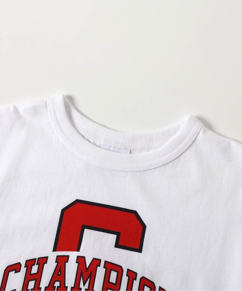 Champion（チャンピオン）の「【別注】チャンピオンカレッジTシャツ（Tシャツ/カットソー・キッズ・ネイビー/オフホワイト・100/110/120/130/140/150）」の10枚目の写真