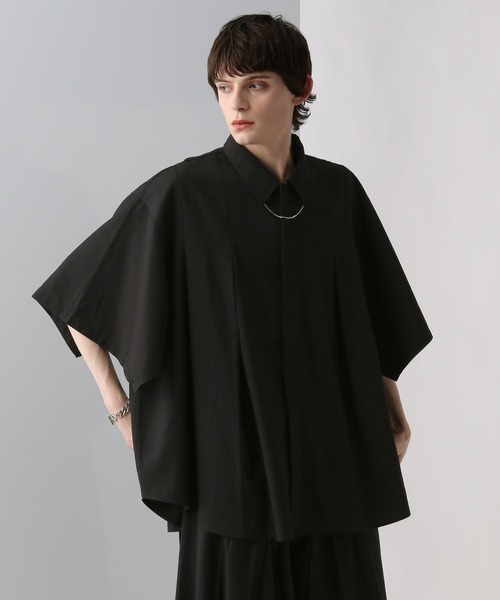 HARE（ハレ）の「【SET UP対応】YOSEポンチョプリーツシャツ(HARE)（シャツ/ブラウス・メンズ・グレー系その他/グレー/ブラック/レッド・FREE）」の9枚目の写真