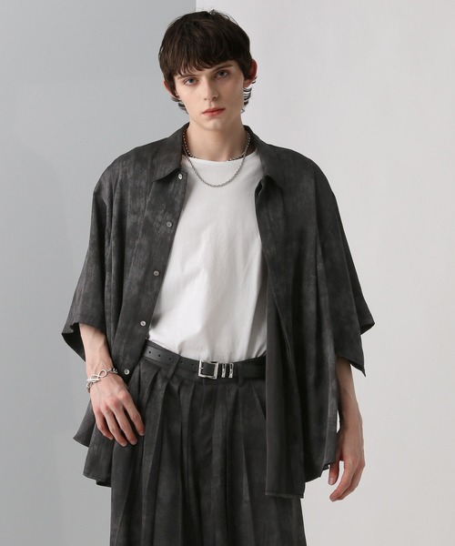 HARE（ハレ）の「【SET UP対応】YOSEポンチョプリーツシャツ(HARE)（シャツ/ブラウス・メンズ・グレー系その他/グレー/ブラック/レッド・FREE）」の13枚目の写真