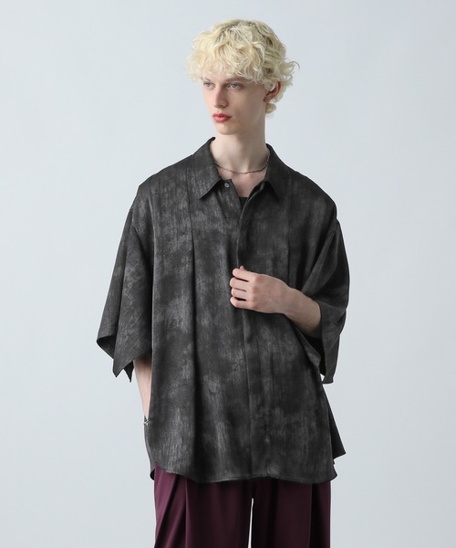 HARE（ハレ）の「【SET UP対応】YOSEポンチョプリーツシャツ(HARE)（シャツ/ブラウス・メンズ・グレー系その他/グレー/ブラック/レッド・FREE）」の19枚目の写真