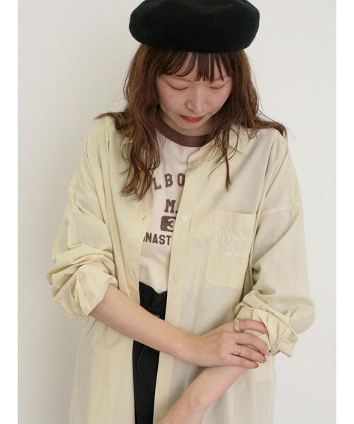 Samansa Mos2（サマンサ モスモス）の「ルーズシルエットシャツ（シャツ/ブラウス・レディース・ブラック/ブルー/オフホワイト/イエロー・F）」の4枚目の写真