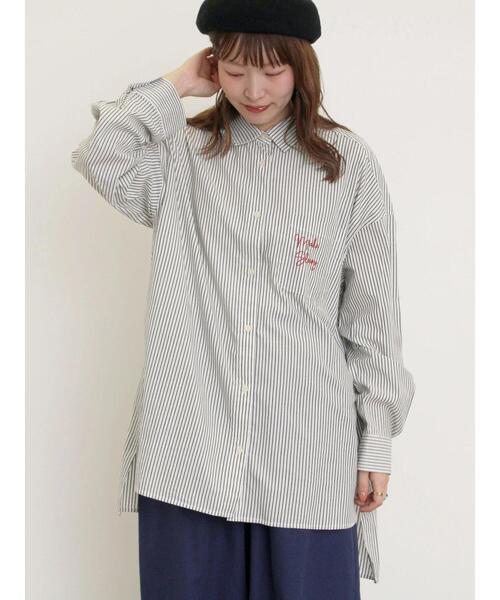 Samansa Mos2（サマンサ モスモス）の「ルーズシルエットシャツ（シャツ/ブラウス・レディース・ブラック/ブルー/オフホワイト/イエロー・F）」の5枚目の写真