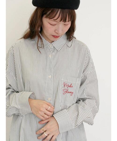 Samansa Mos2（サマンサ モスモス）の「ルーズシルエットシャツ（シャツ/ブラウス・レディース・ブラック/ブルー/オフホワイト/イエロー・F）」の6枚目の写真