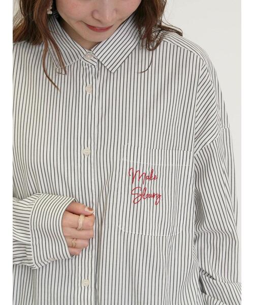 Samansa Mos2（サマンサ モスモス）の「ルーズシルエットシャツ（シャツ/ブラウス・レディース・ブラック/ブルー/オフホワイト/イエロー・F）」の8枚目の写真