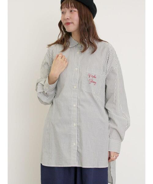 Samansa Mos2（サマンサ モスモス）の「ルーズシルエットシャツ（シャツ/ブラウス・レディース・ブラック/ブルー/オフホワイト/イエロー・F）」の9枚目の写真