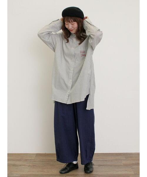 Samansa Mos2（サマンサ モスモス）の「ルーズシルエットシャツ（シャツ/ブラウス・レディース・ブラック/ブルー/オフホワイト/イエロー・F）」の10枚目の写真