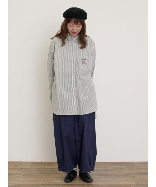 Samansa Mos2（サマンサ モスモス）の「ルーズシルエットシャツ（シャツ/ブラウス・レディース・ブラック/ブルー/オフホワイト/イエロー・F）」の12枚目の写真