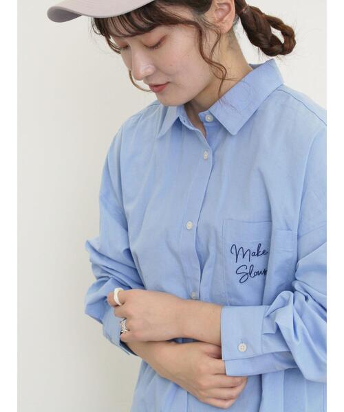 Samansa Mos2（サマンサ モスモス）の「ルーズシルエットシャツ（シャツ/ブラウス・レディース・ブラック/ブルー/オフホワイト/イエロー・F）」の19枚目の写真