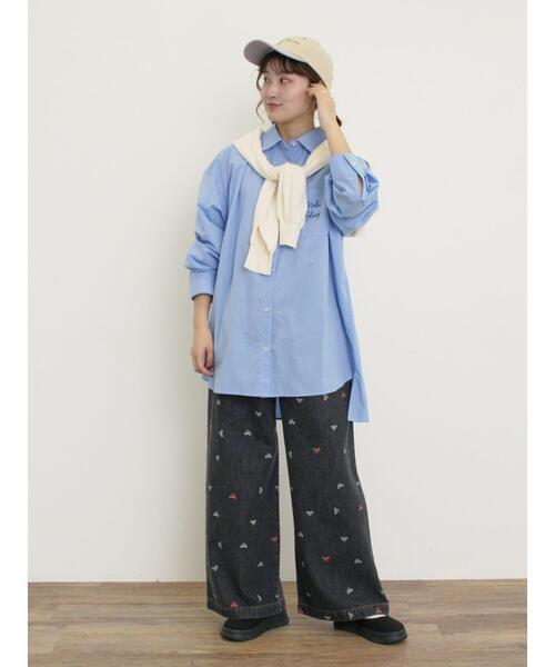 Samansa Mos2（サマンサ モスモス）の「ルーズシルエットシャツ（シャツ/ブラウス・レディース・ブラック/ブルー/オフホワイト/イエロー・F）」の22枚目の写真