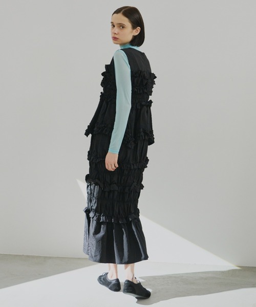 PERNA（ペルナ）の「ギャザーコクーンワンピース（ワンピース・レディース・ブルー/ブラック・MEDIUM/LARGE）」の4枚目の写真