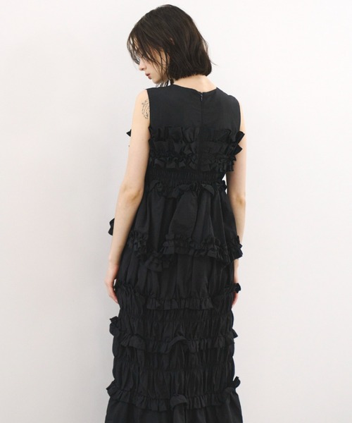 PERNA（ペルナ）の「ギャザーコクーンワンピース（ワンピース・レディース・ブルー/ブラック・MEDIUM/LARGE）」の8枚目の写真