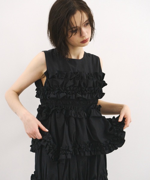 PERNA（ペルナ）の「ギャザーコクーンワンピース（ワンピース・レディース・ブルー/ブラック・MEDIUM/LARGE）」の9枚目の写真