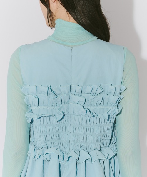 PERNA（ペルナ）の「ギャザーコクーンワンピース（ワンピース・レディース・ブルー/ブラック・MEDIUM/LARGE）」の18枚目の写真