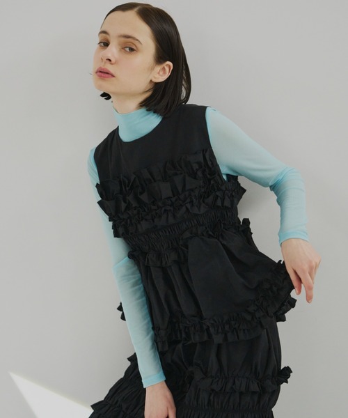 PERNA（ペルナ）の「ギャザーコクーンワンピース（ワンピース・レディース・ブルー/ブラック・MEDIUM/LARGE）」の22枚目の写真