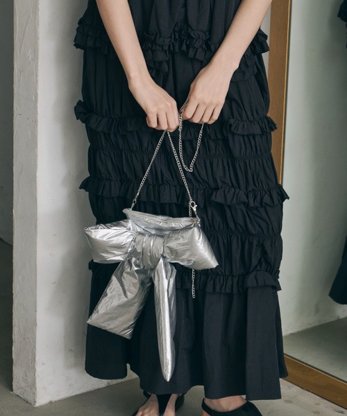 PERNA（ペルナ）の「ギャザーコクーンワンピース（ワンピース・レディース・ブルー/ブラック・MEDIUM/LARGE）」の21枚目の写真