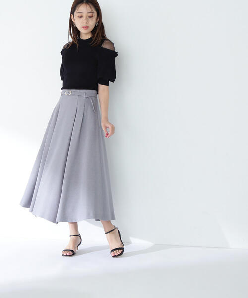 新品★ナチュラルビューティーベーシックベルテッドフォルムフレアスカート ナチュラルビューティーベーシック NATURAL BEAUTY BASIC