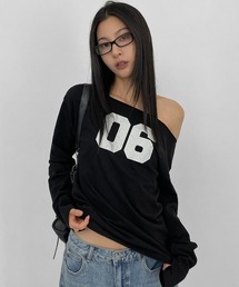 BLACKUP | [MADE] フェリティボートネックプリント長袖Tシャツ(Tシャツ/カットソー)