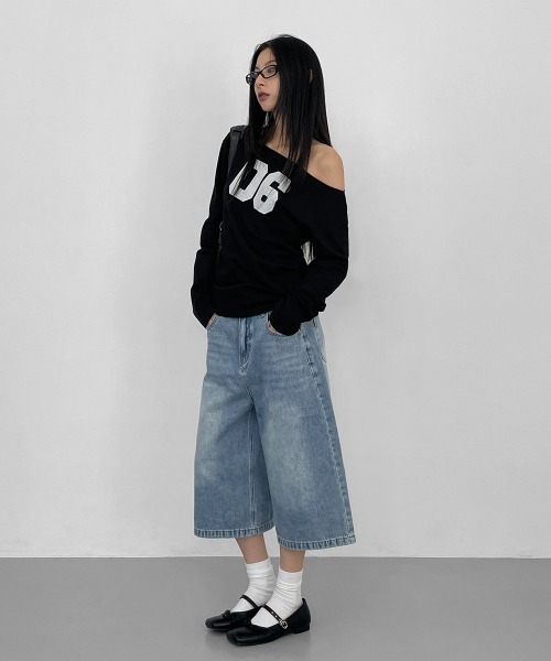 BLACKUP（ブラックアップ）の「[MADE] フェリティボートネックプリント長袖Tシャツ（Tシャツ/カットソー・レディース・ブラック/ネイビー・ONESIZE）」の8枚目の写真