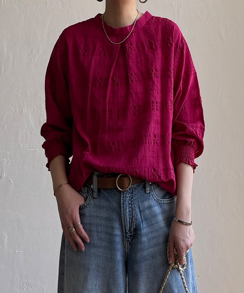 LBC（エルビーシー）の「3WAYシャドーチェックブラウス（シャツ/ブラウス・レディース・ホワイト/ブラック/ターコイズブルー/ブラウン/ピンク・M/L）」の12枚目の写真