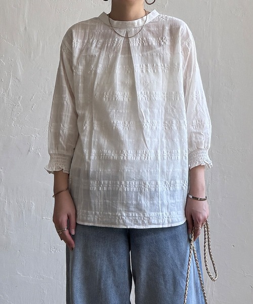 LBC（エルビーシー）の「3WAYシャドーチェックブラウス（シャツ/ブラウス・レディース・ホワイト/ブラック/ターコイズブルー/ブラウン/ピンク・M/L）」の17枚目の写真