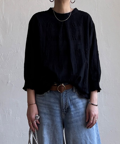 LBC（エルビーシー）の「3WAYシャドーチェックブラウス（シャツ/ブラウス・レディース・ホワイト/ブラック/ターコイズブルー/ブラウン/ピンク・M/L）」の15枚目の写真