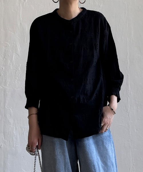 LBC（エルビーシー）の「3WAYシャドーチェックブラウス（シャツ/ブラウス・レディース・ホワイト/ブラック/ターコイズブルー/ブラウン/ピンク・M/L）」の8枚目の写真