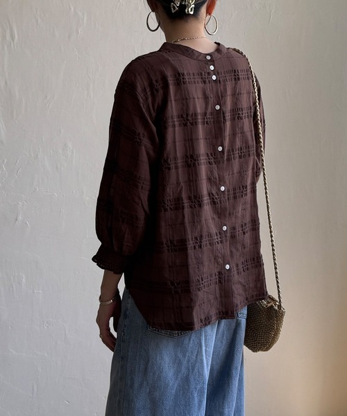 LBC（エルビーシー）の「3WAYシャドーチェックブラウス（シャツ/ブラウス・レディース・ホワイト/ブラック/ターコイズブルー/ブラウン/ピンク・M/L）」の20枚目の写真