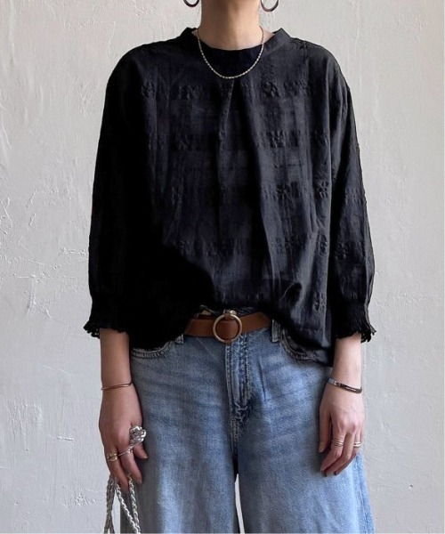 LBC（エルビーシー）の「3WAYシャドーチェックブラウス（シャツ/ブラウス・レディース・ホワイト/ブラック/ターコイズブルー/ブラウン/ピンク・M/L）」の21枚目の写真