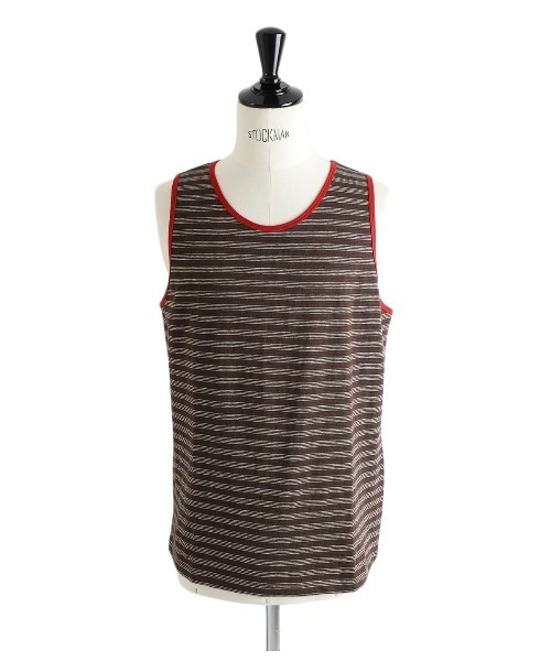 PORT BY ARK（ポートバイアーク）の「PORT BY ARK / ポートバイアーク：Border Tank Top：PO17-T002[COR]（タンクトップ・メンズ・ブラウン系その他/ブルー系その他・FREE）」の6枚目の写真