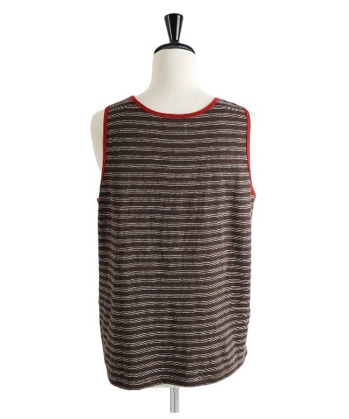PORT BY ARK（ポートバイアーク）の「PORT BY ARK / ポートバイアーク：Border Tank Top：PO17-T002[COR]（タンクトップ・メンズ・ブラウン系その他/ブルー系その他・FREE）」の8枚目の写真