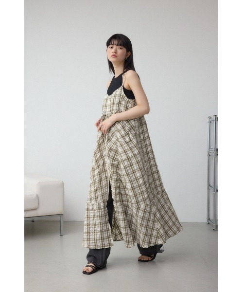 AZUL by moussy(アズールバイマウジー)の「チェックキャミソール2WAYワンピース(ワンピース・レディース・ホワイト系その他/ブラック系その他・FREE)」の3枚目の写真