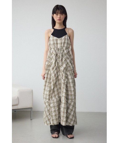 AZUL by moussy(アズールバイマウジー)の「チェックキャミソール2WAYワンピース(ワンピース・レディース・ホワイト系その他/ブラック系その他・FREE)」の5枚目の写真