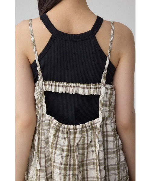 AZUL by moussy(アズールバイマウジー)の「チェックキャミソール2WAYワンピース(ワンピース・レディース・ホワイト系その他/ブラック系その他・FREE)」の9枚目の写真