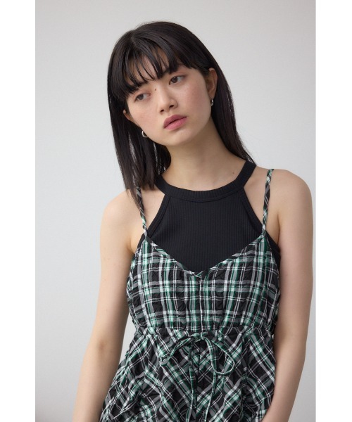 AZUL by moussy(アズールバイマウジー)の「チェックキャミソール2WAYワンピース(ワンピース・レディース・ホワイト系その他/ブラック系その他・FREE)」の13枚目の写真