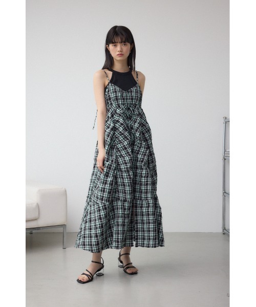 AZUL by moussy(アズールバイマウジー)の「チェックキャミソール2WAYワンピース(ワンピース・レディース・ホワイト系その他/ブラック系その他・FREE)」の14枚目の写真