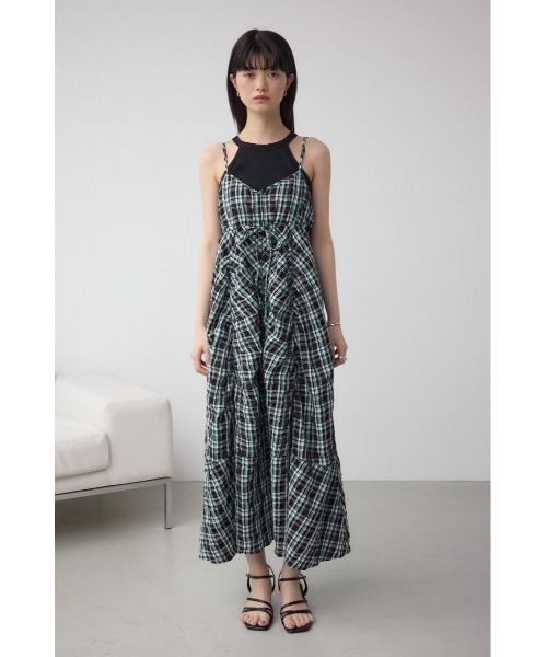 AZUL by moussy(アズールバイマウジー)の「チェックキャミソール2WAYワンピース(ワンピース・レディース・ホワイト系その他/ブラック系その他・FREE)」の16枚目の写真