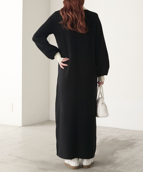 BONLECILL（ボンルシール）の「【至福のカヌレニット】アソートポロニットワンピース（ワンピース・レディース・チャコールグレー/ブラック/ネイビー・L/M）」の8枚目の写真